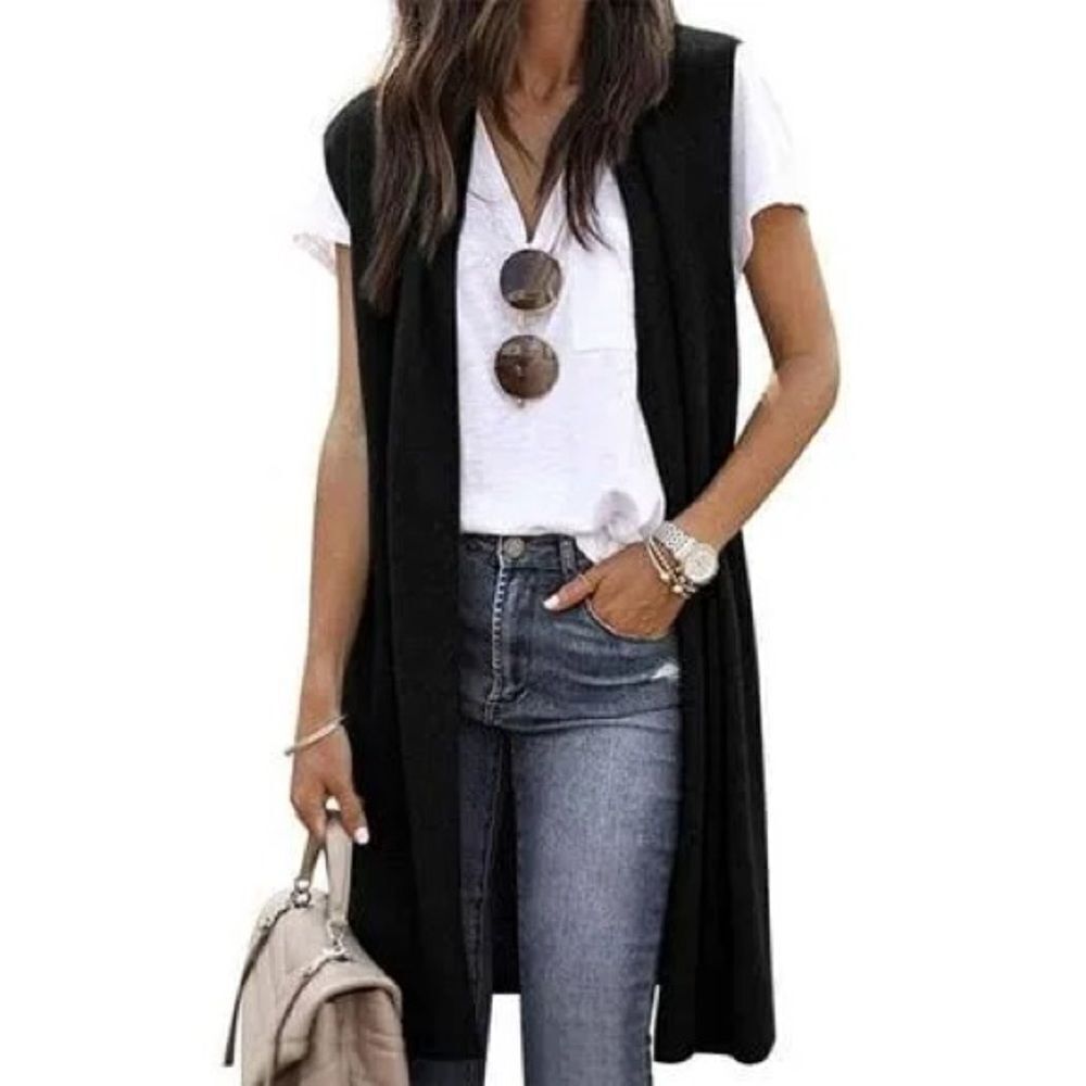 h&m black sweater Knit Maxi Vest